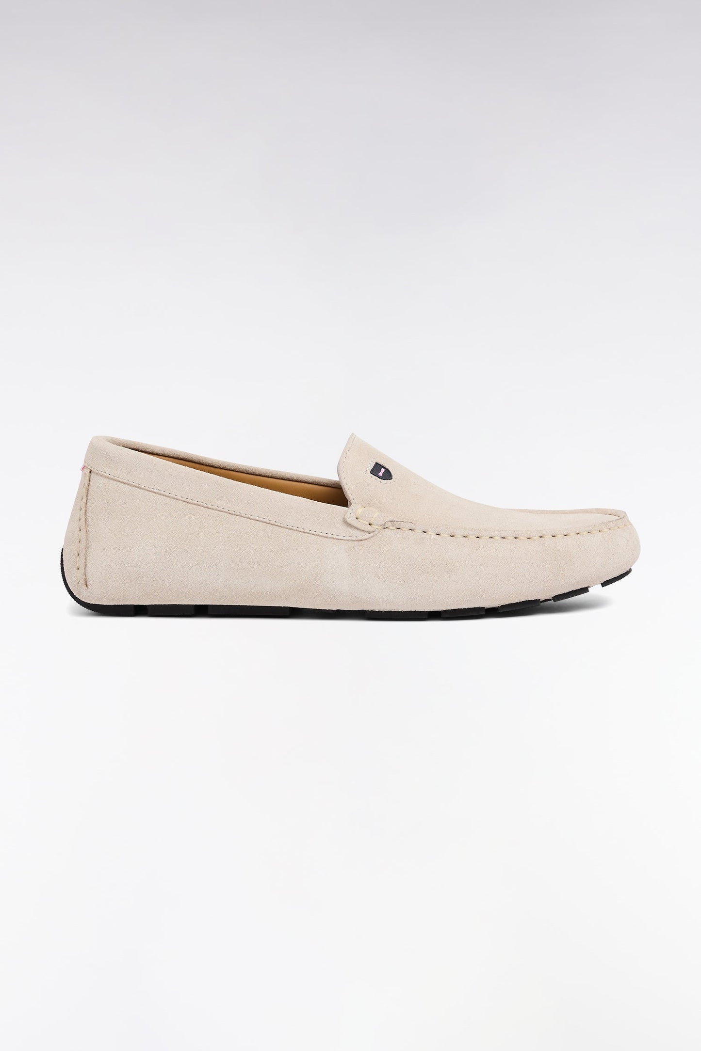 Mocassins en cuir suédé écru