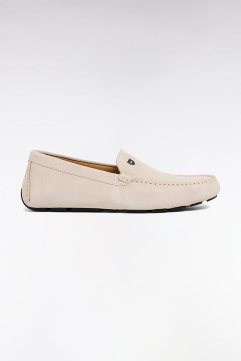 Mocassins en cuir suédé écru - Image 1