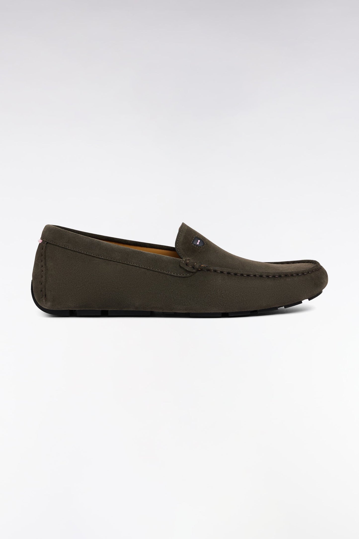 Mocassins en cuir suédé gris foncé