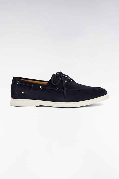 Mocassins en croûte de cuir suédé marine - Image 1