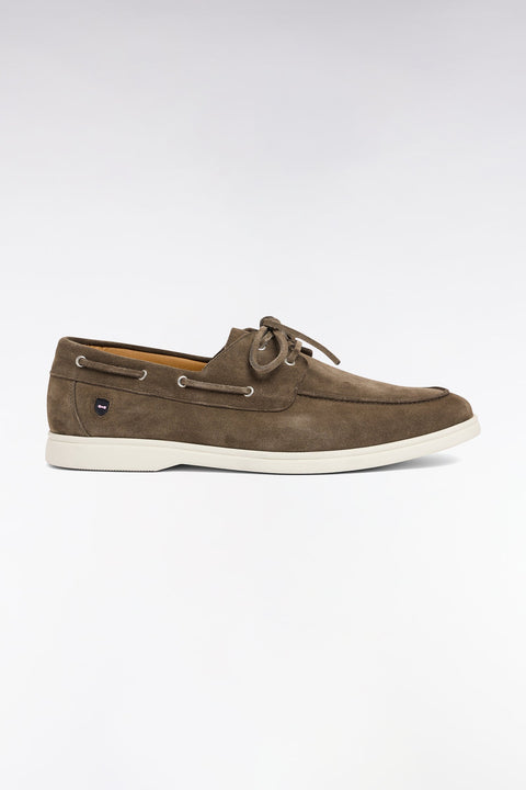 Mocassins en croûte de cuir suédé gris foncé - Image 1