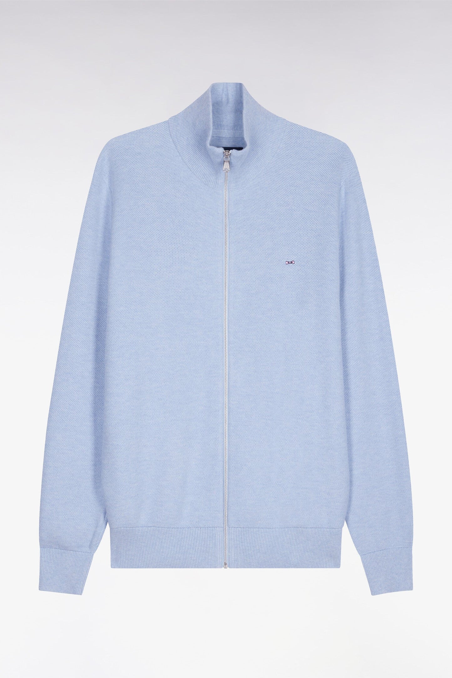 Cardigan zippé en coton ciel