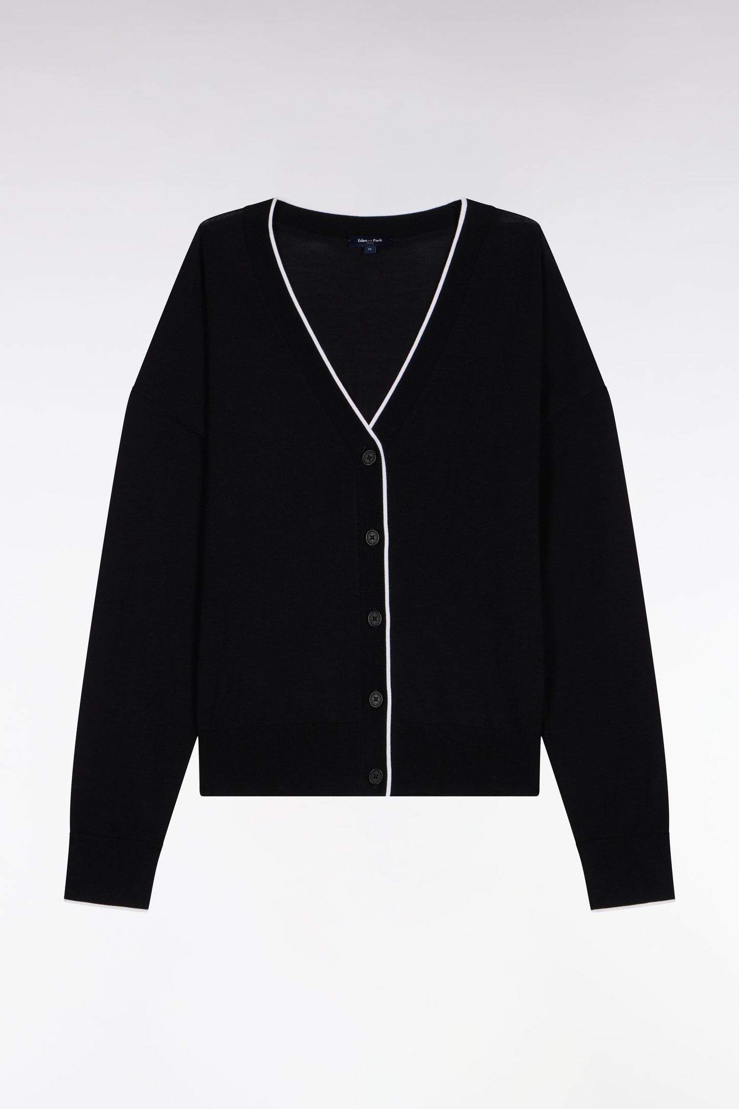 Cardigan boutonné col V noir