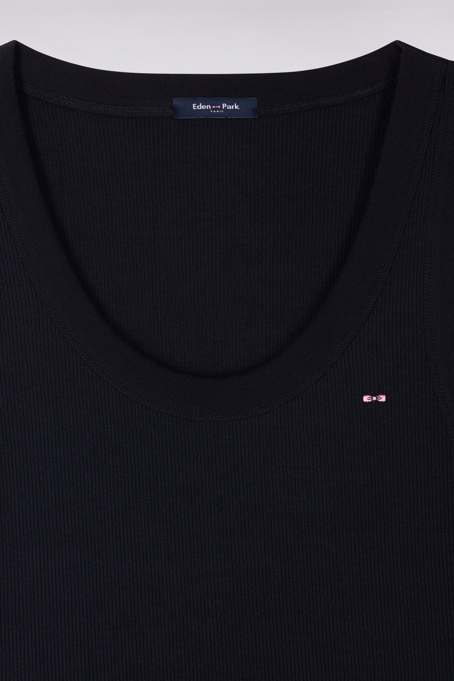 Débardeur côtelé en coton et modal stretch marine