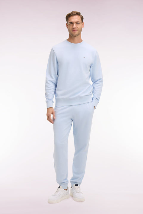 Jogging uni en molleton coton ciel coupe regular - Image 3