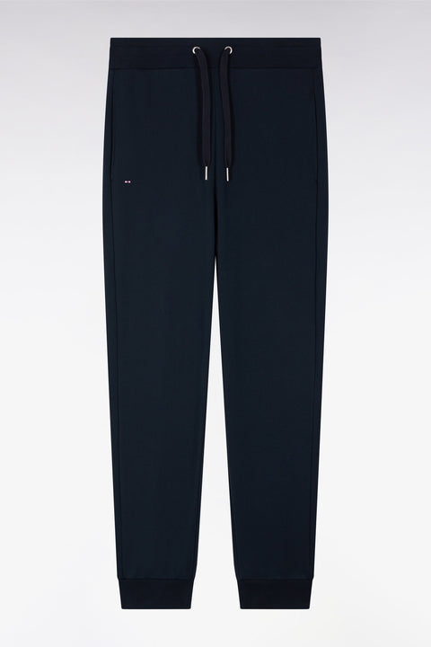Jogging uni en molleton coton marine coupe regular - Image 2