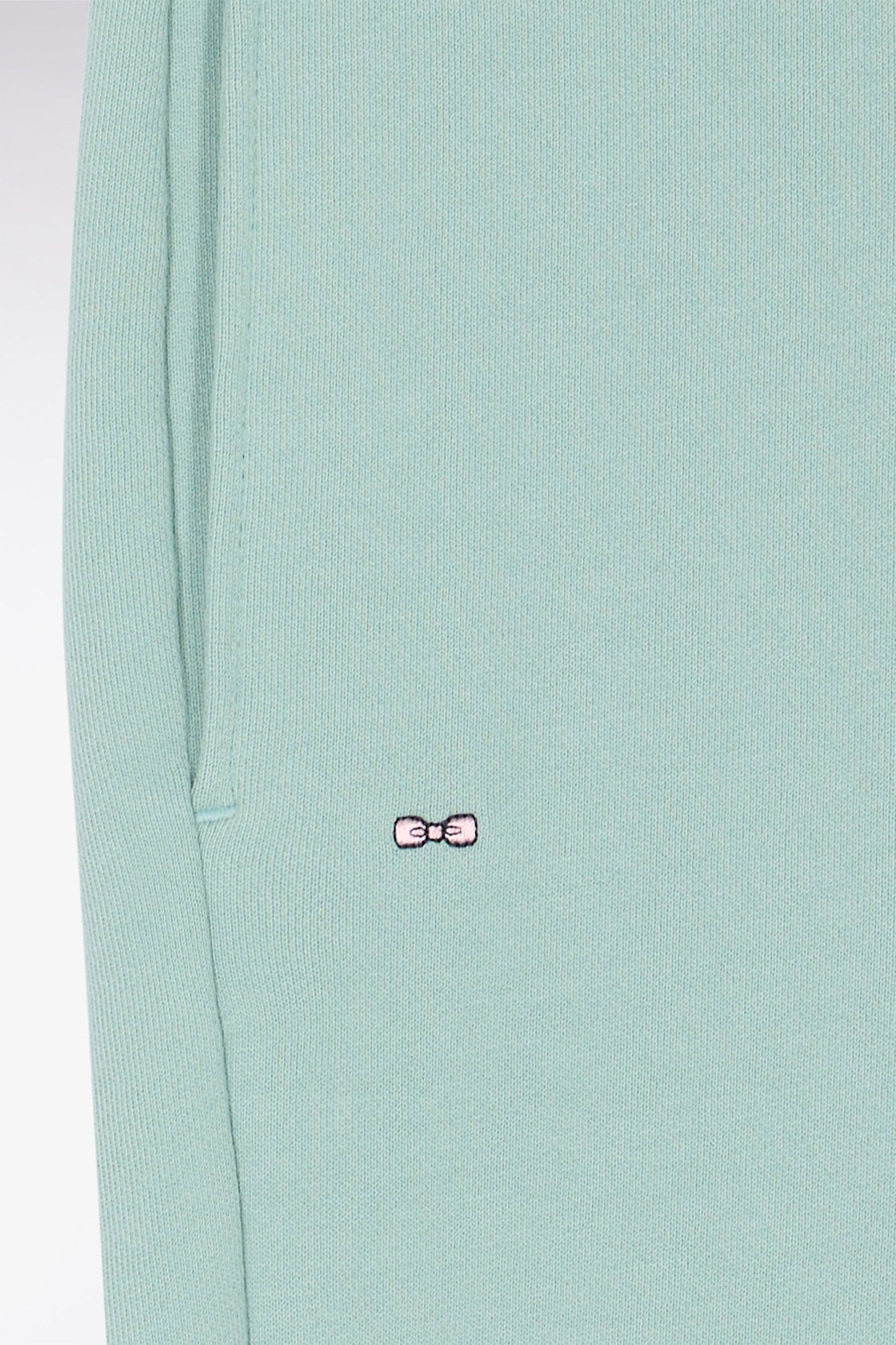 Jogging uni en molleton coton vert d'eau coupe regular