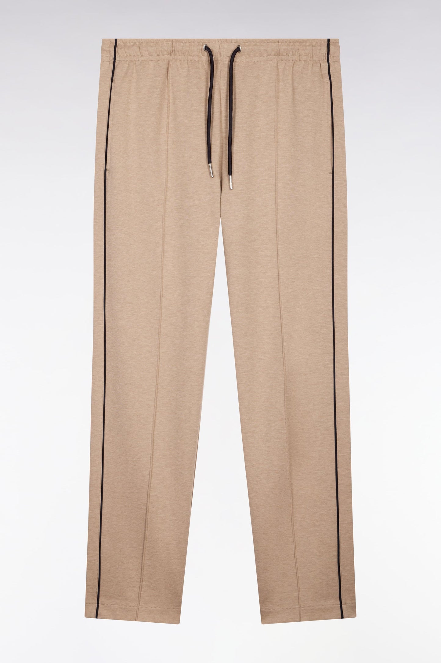 Jogging en coton mélangé beige coupe regular