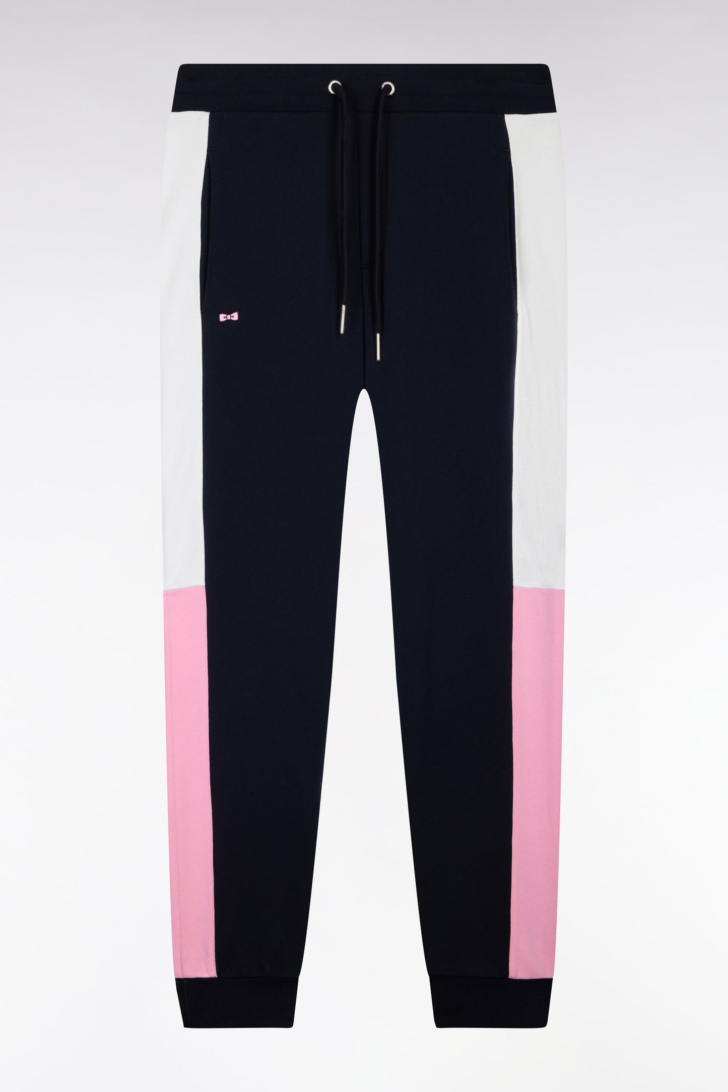 Jogging en molleton coton colorblock marine coupe regular