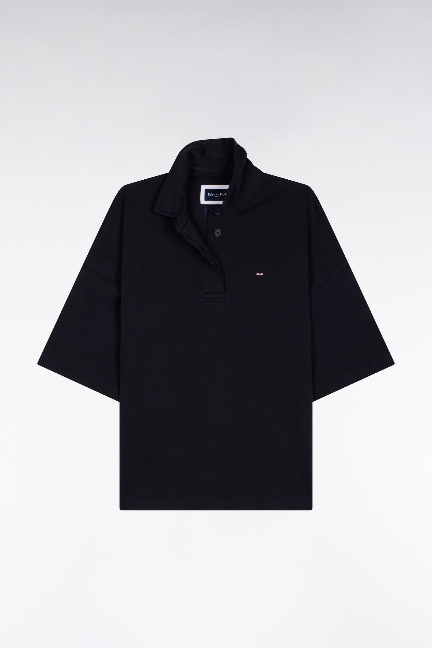 Maillot à manches courtes en coton Pima marine coupe relaxed