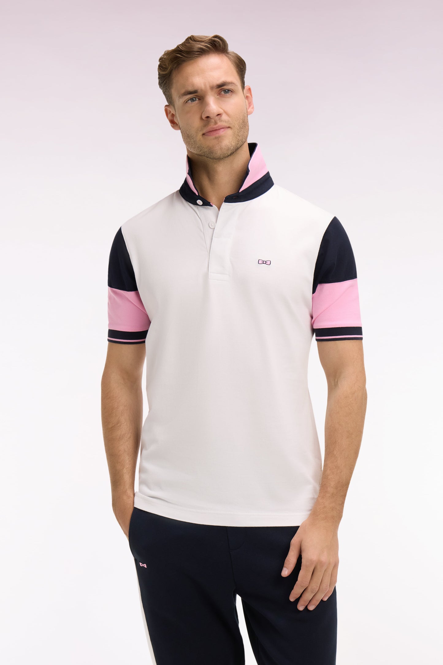 Maillot à manches courtes en coton blanc coupe regular