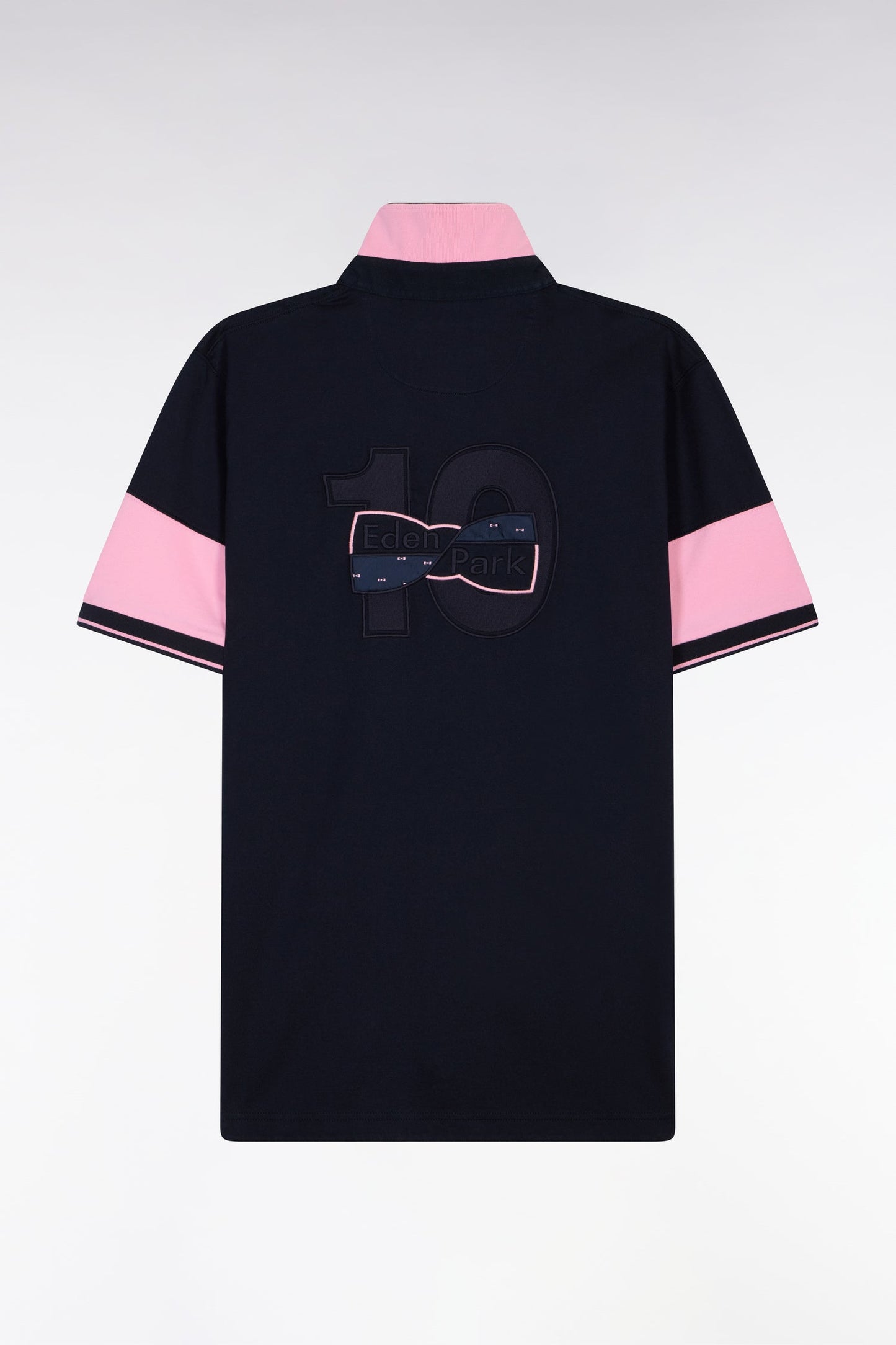 Maillot à manches courtes en coton marine coupe regular