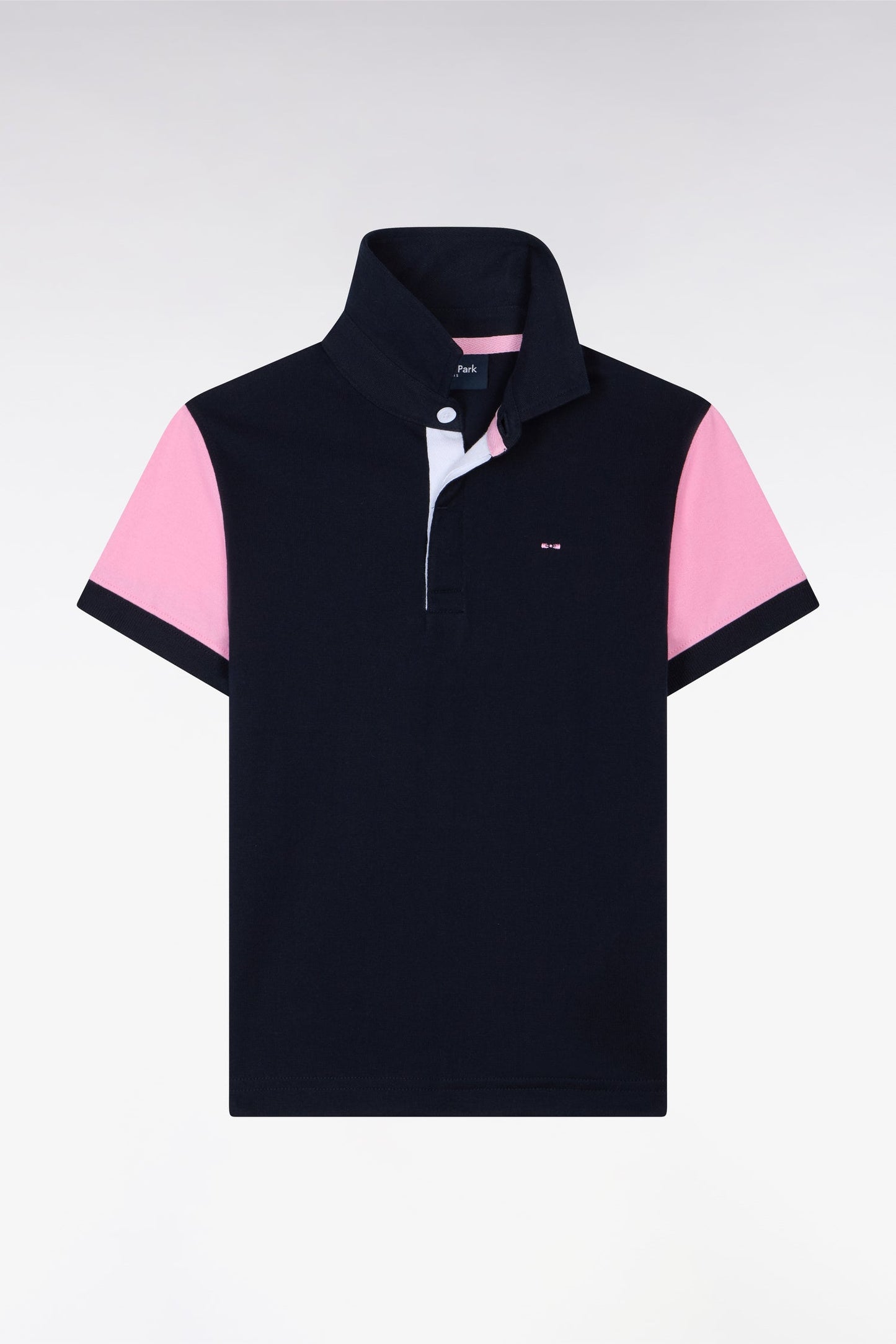 Maillot à manches courtes rose en coton marine