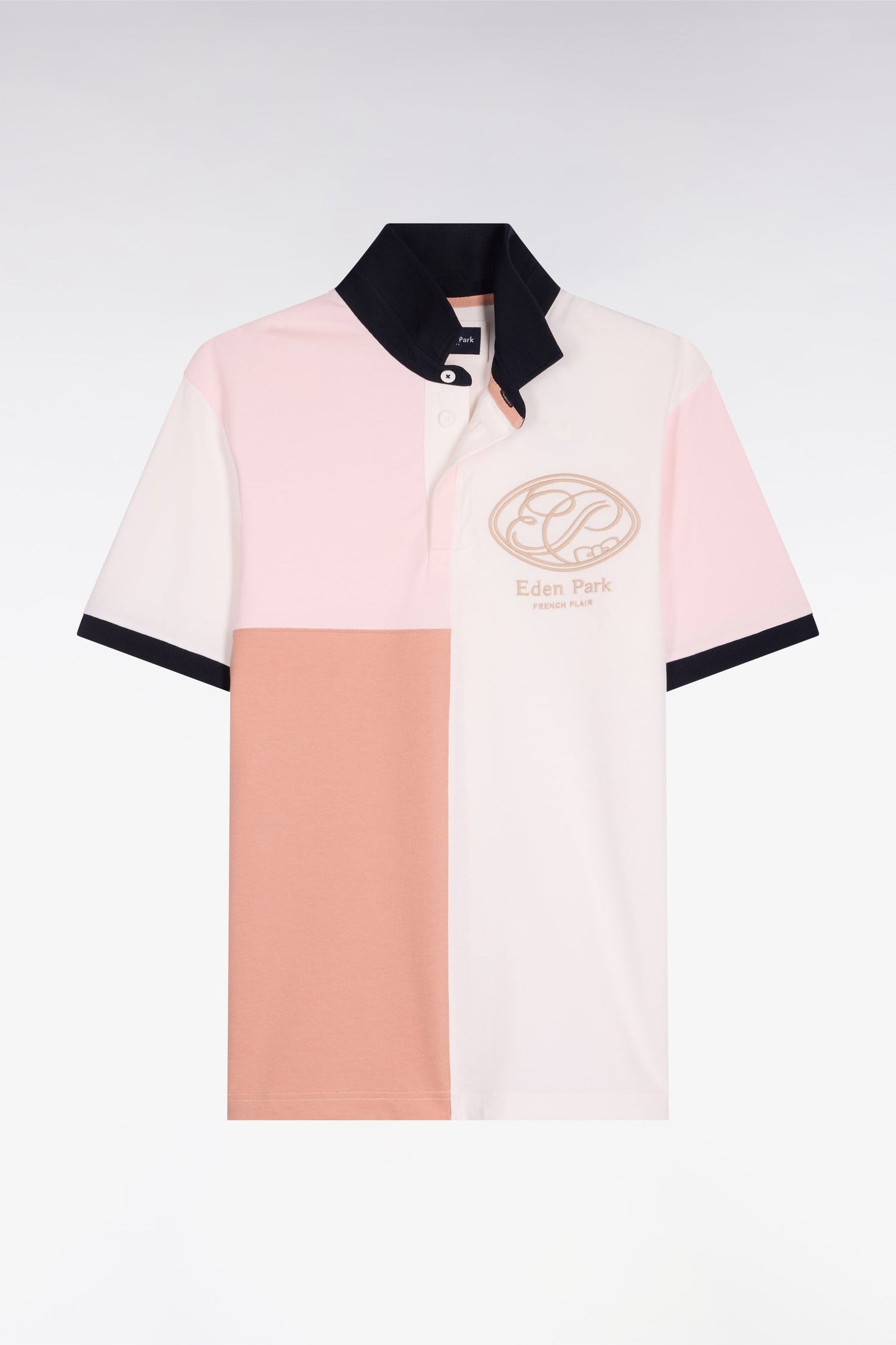 Maillot à manches courtes rose découpes graphiques et broderie coupe regular