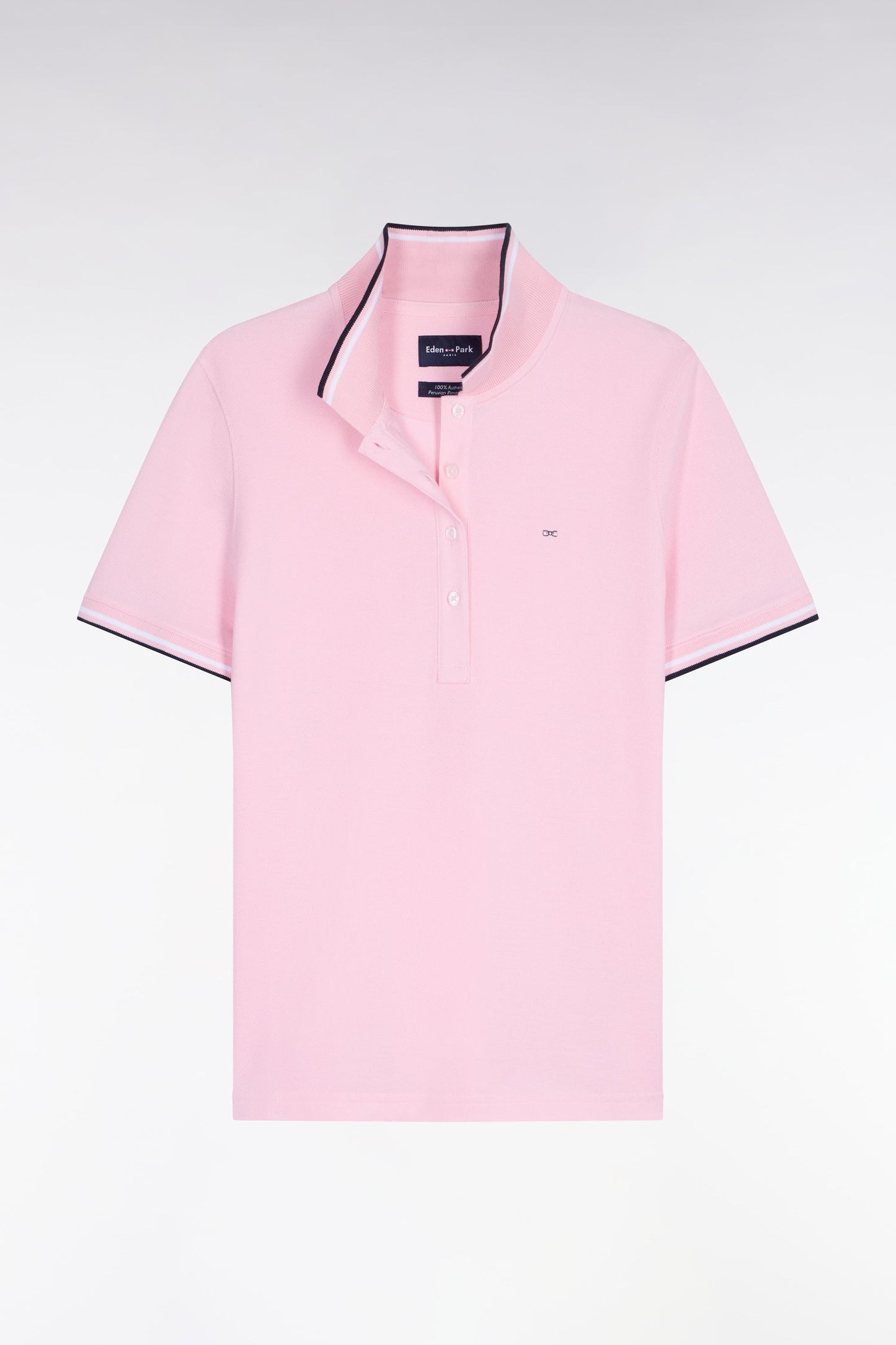 Polo à manches courtes en coton rose coupe regular