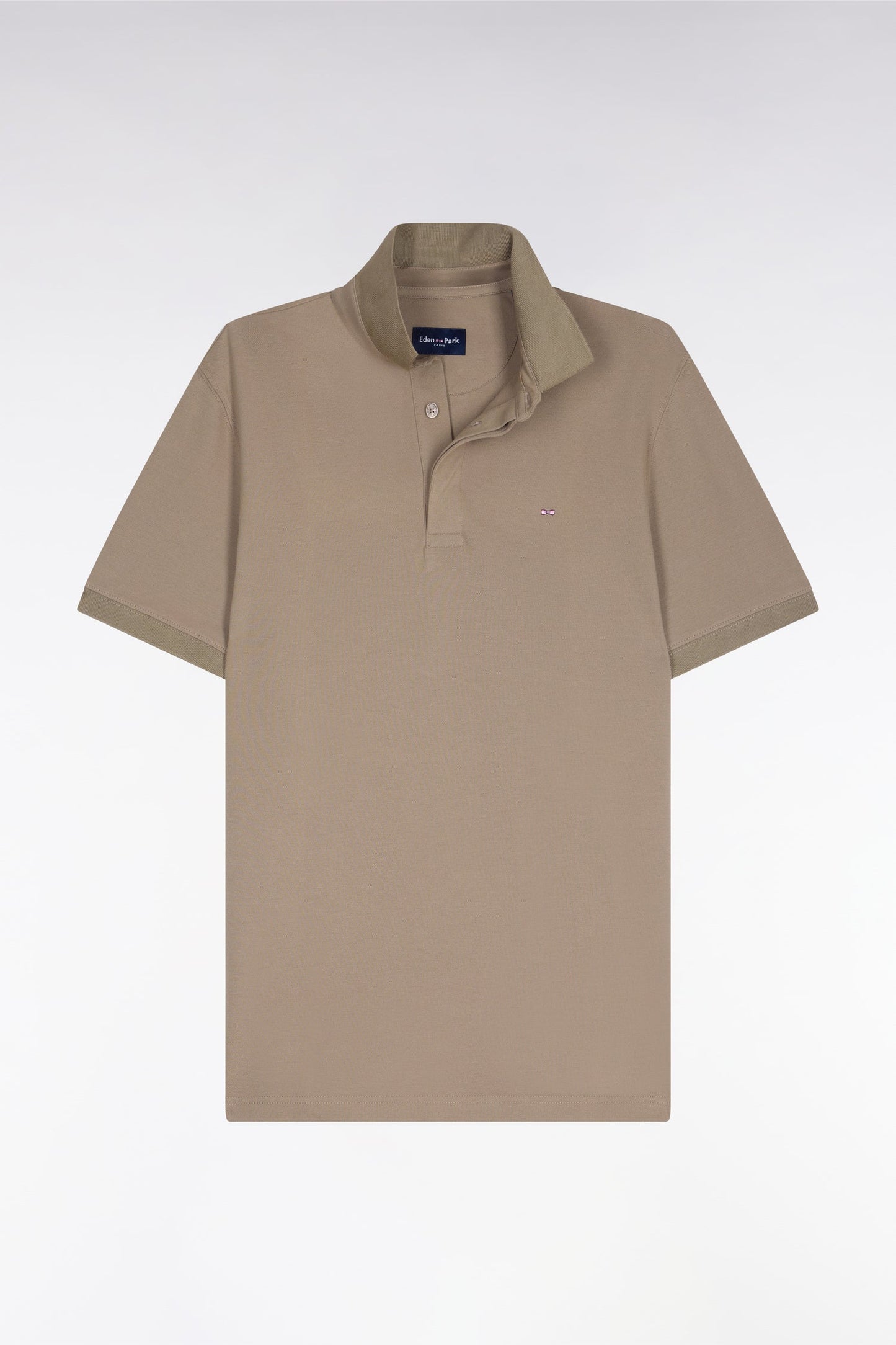 Polo à manches courtes en coton marron coupe slim