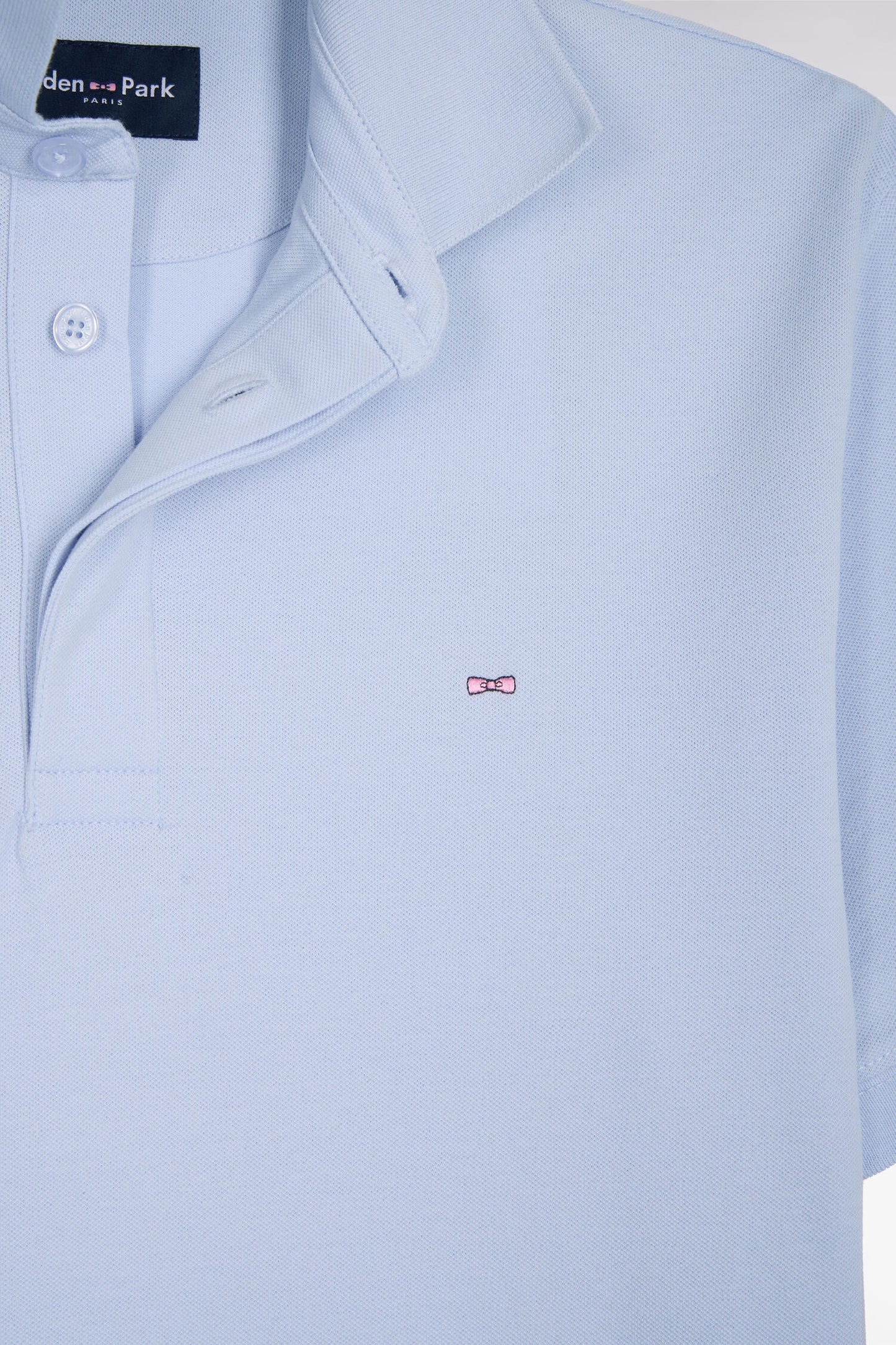 Polo à manches courtes en coton gris clair coupe slim