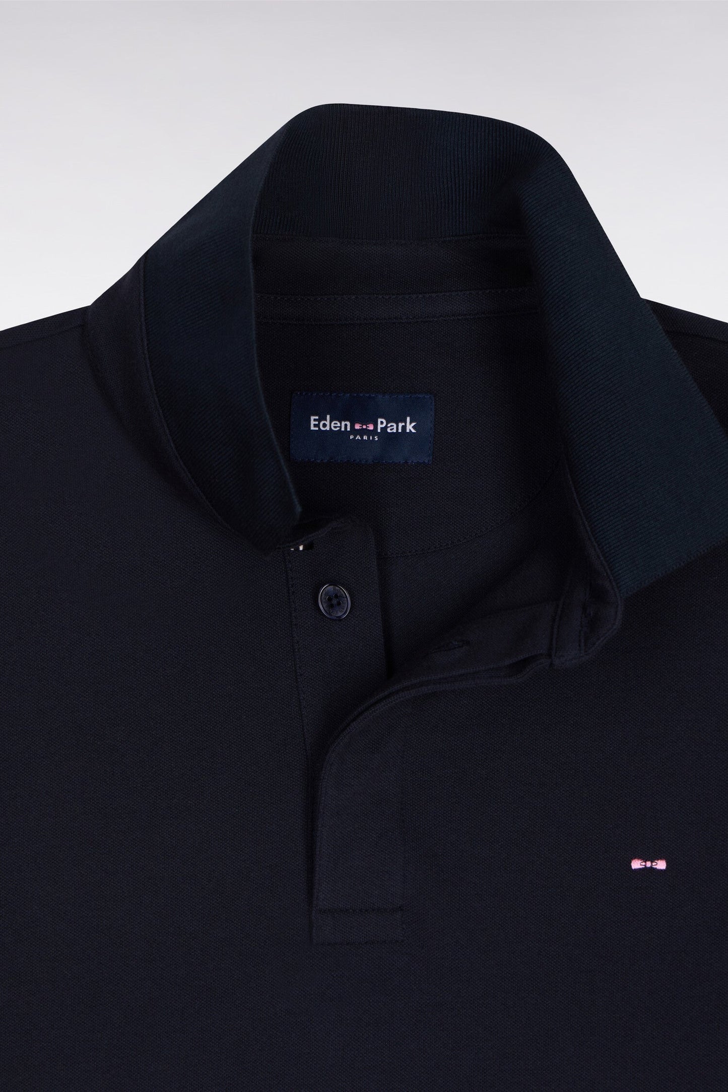 Polo à manches courtes en coton marine coupe slim