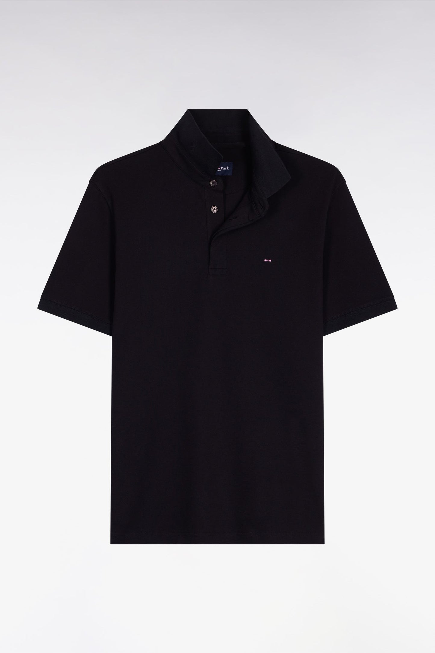 Polo à manches courtes en coton noir coupe slim