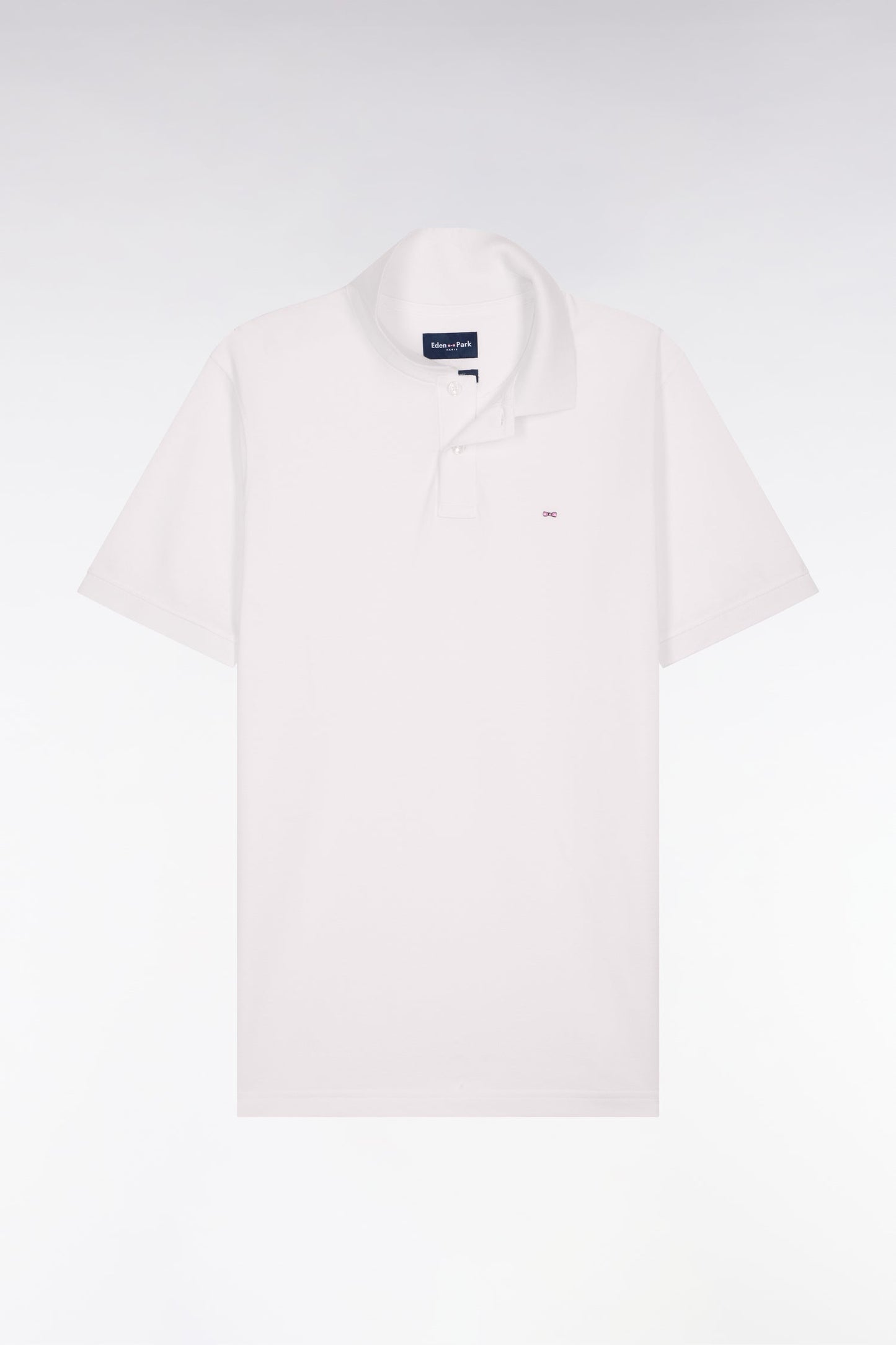 Polo à manches courtes en coton blanc coupe regular