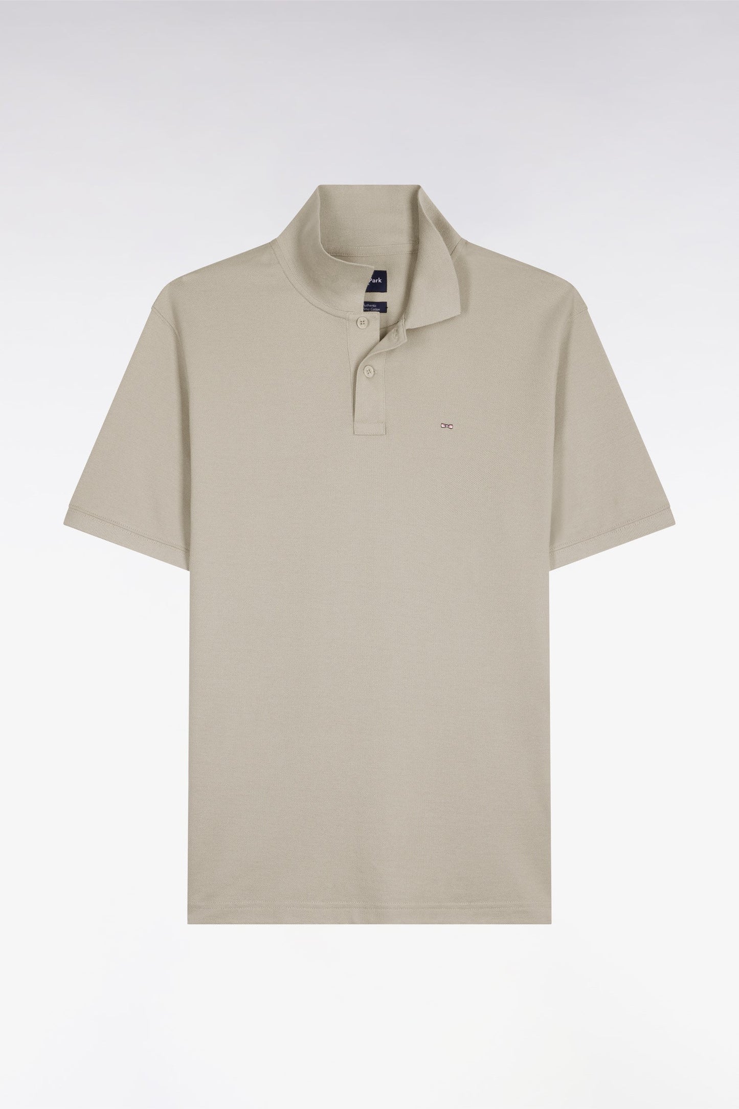 Polo à manches courtes en coton gris clair coupe regular