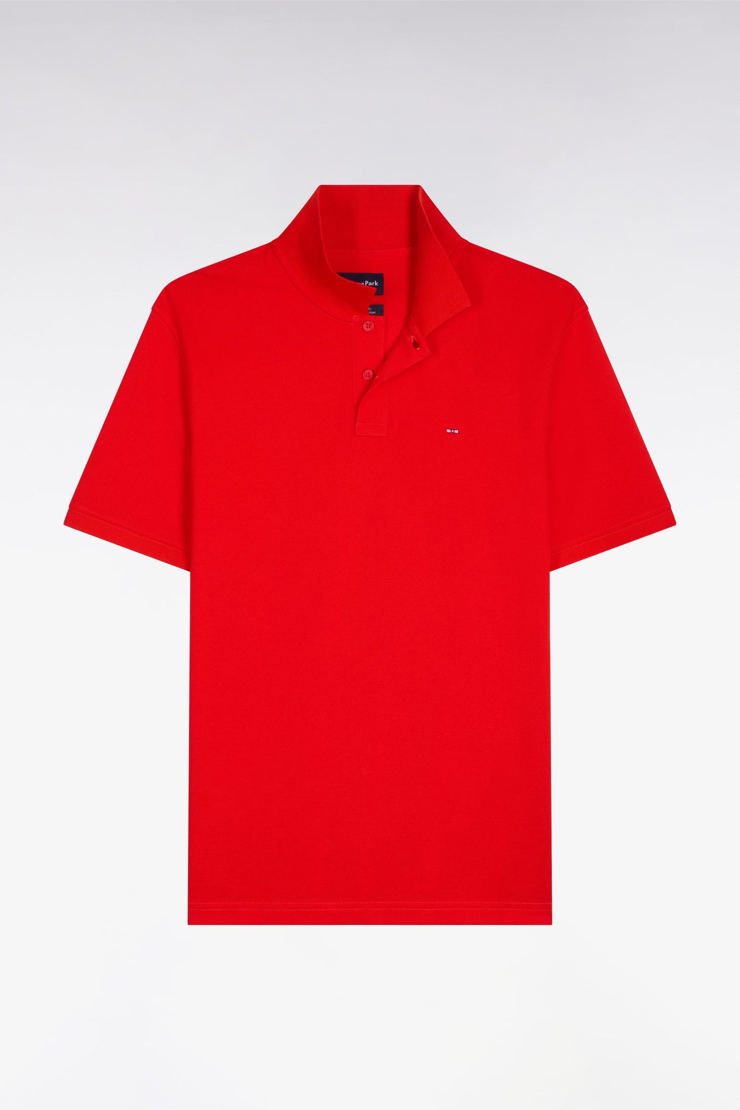 Polo à manches courtes en coton rouge coupe regular