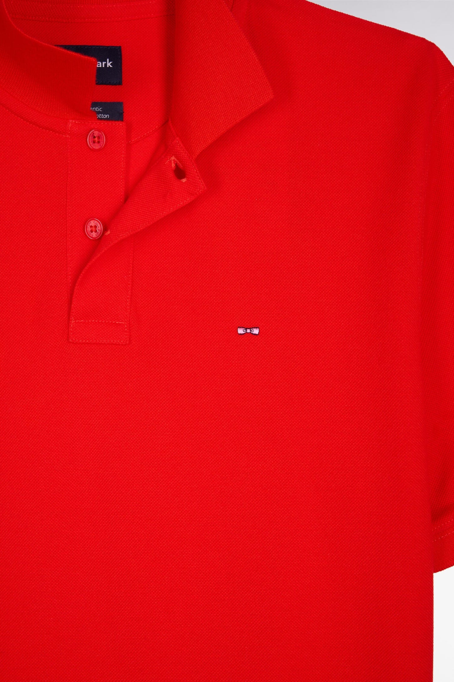 Polo à manches courtes en coton rouge coupe regular