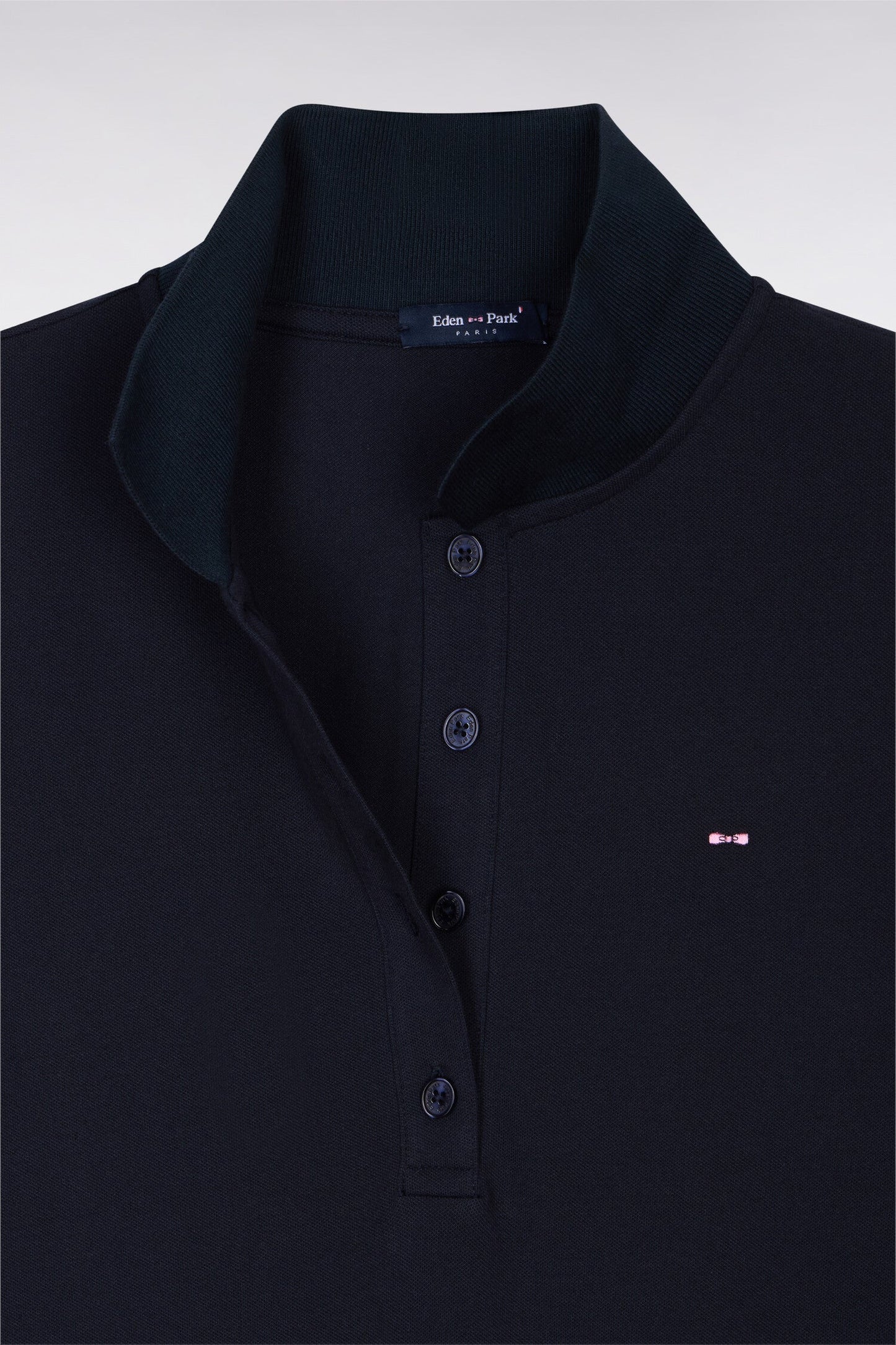 Polo à manches courtes en coton stretch marine
