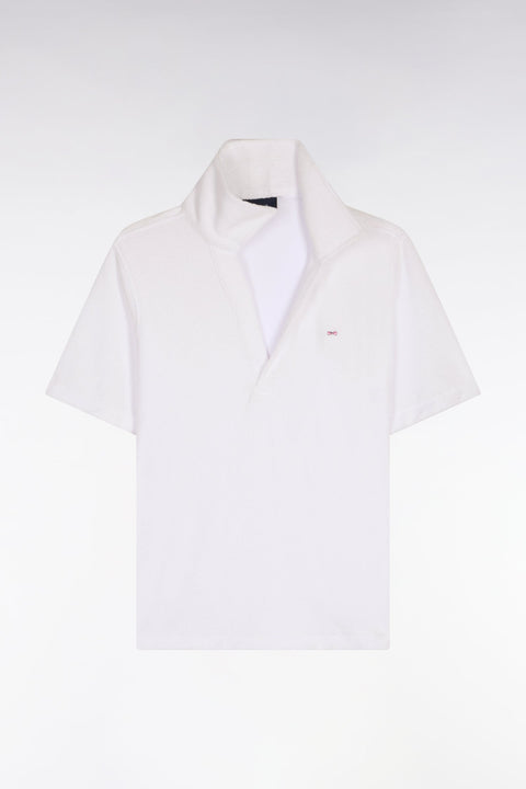 Polo à manches courtes en coton éponge blanc coupe regular - Image 2