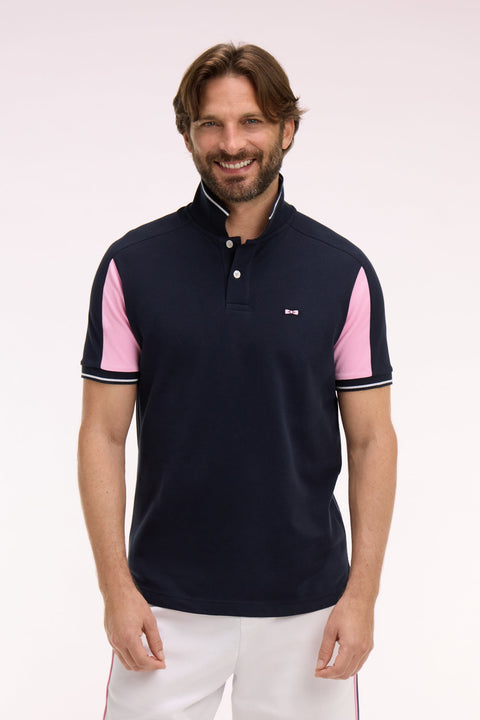 Polo manches courtes en coton marine - Image 3