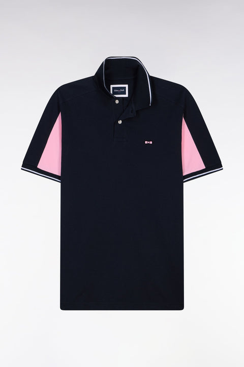 Polo manches courtes en coton marine - Image 2