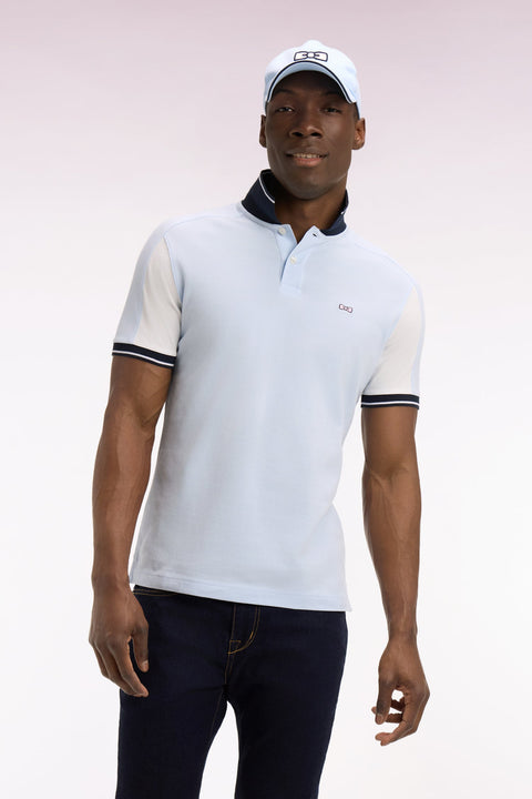 Polo à manches courtes en coton ciel brodé coupe regular - Image 3