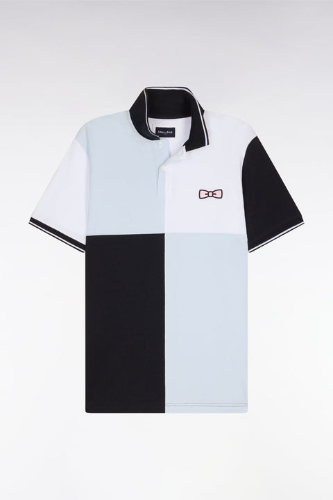 Polo à manches courtes en coton bleu ciel à cadrans coupe regular - Image 2