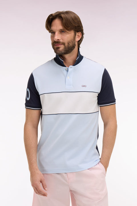 Polo à manches courtes en coton ciel et marine coupe regular - Image 3
