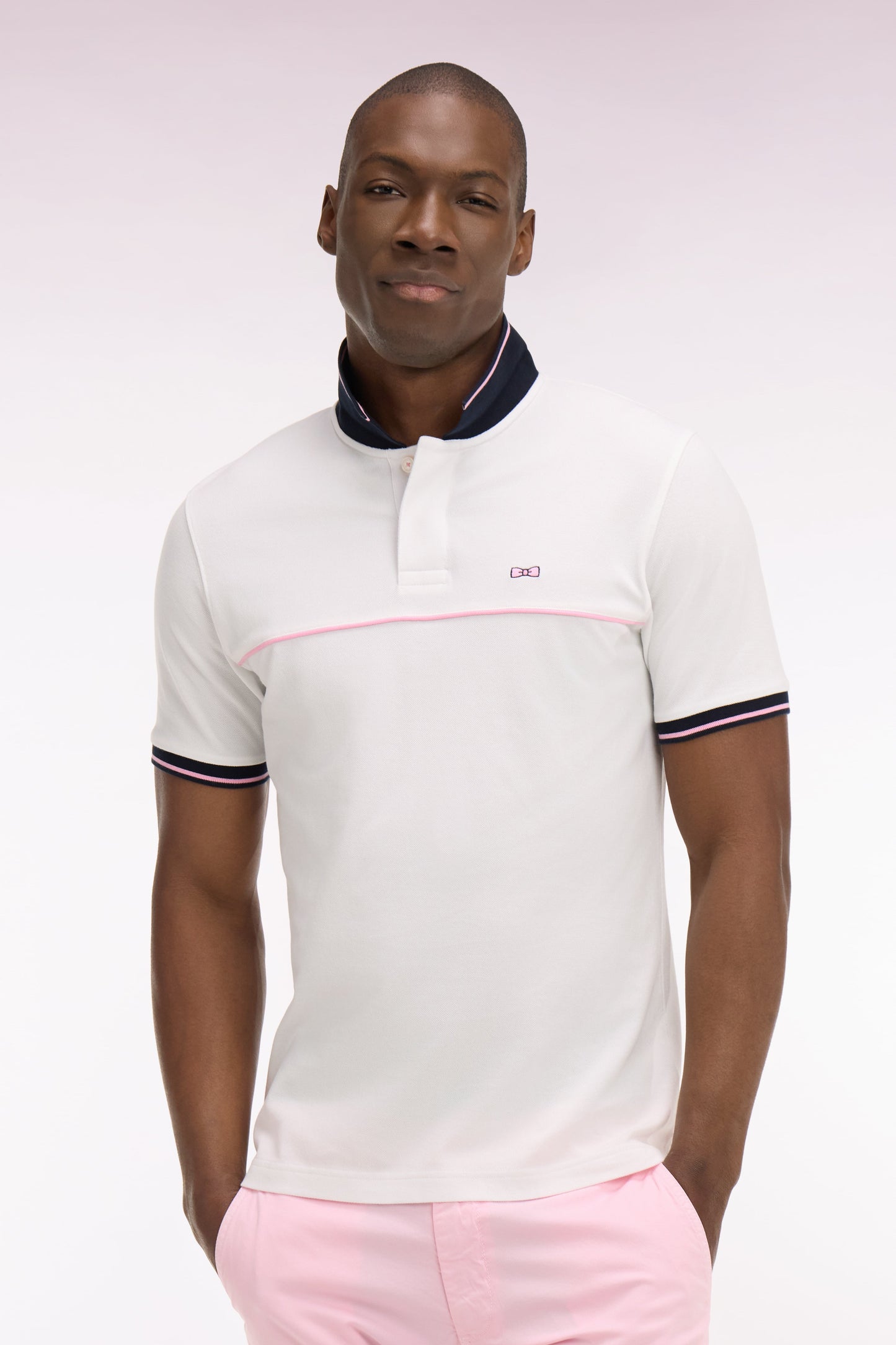 Polo à manches courtes en piqué coton blanc