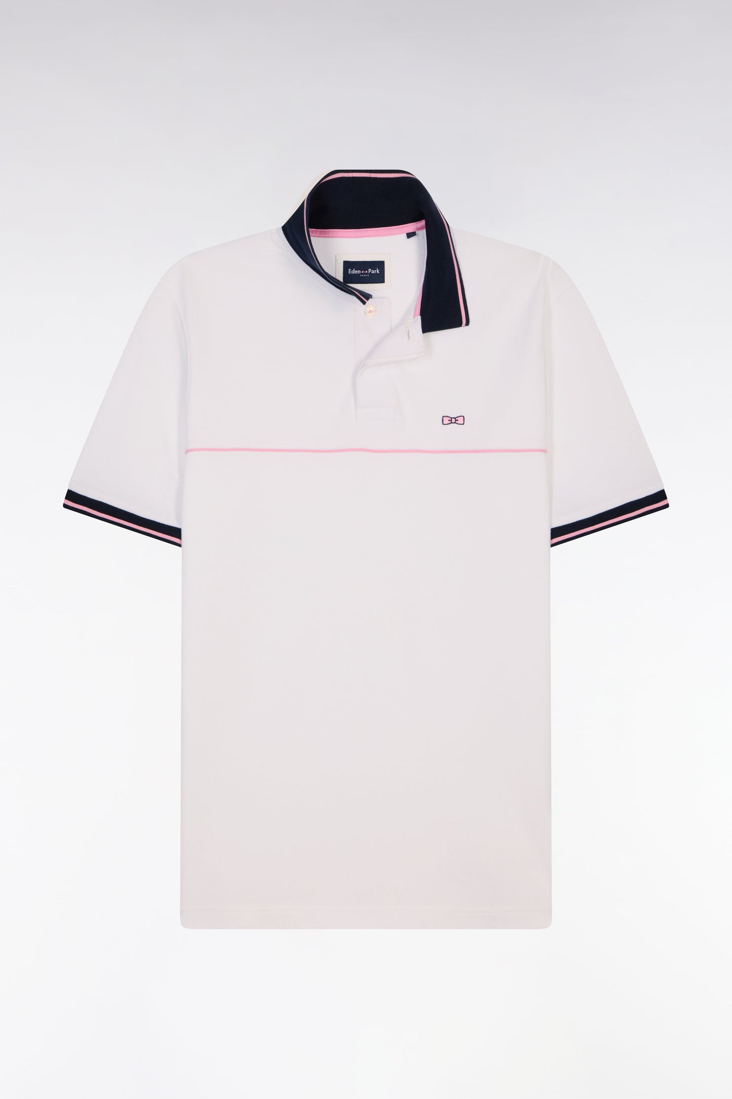 Polo à manches courtes en piqué coton blanc