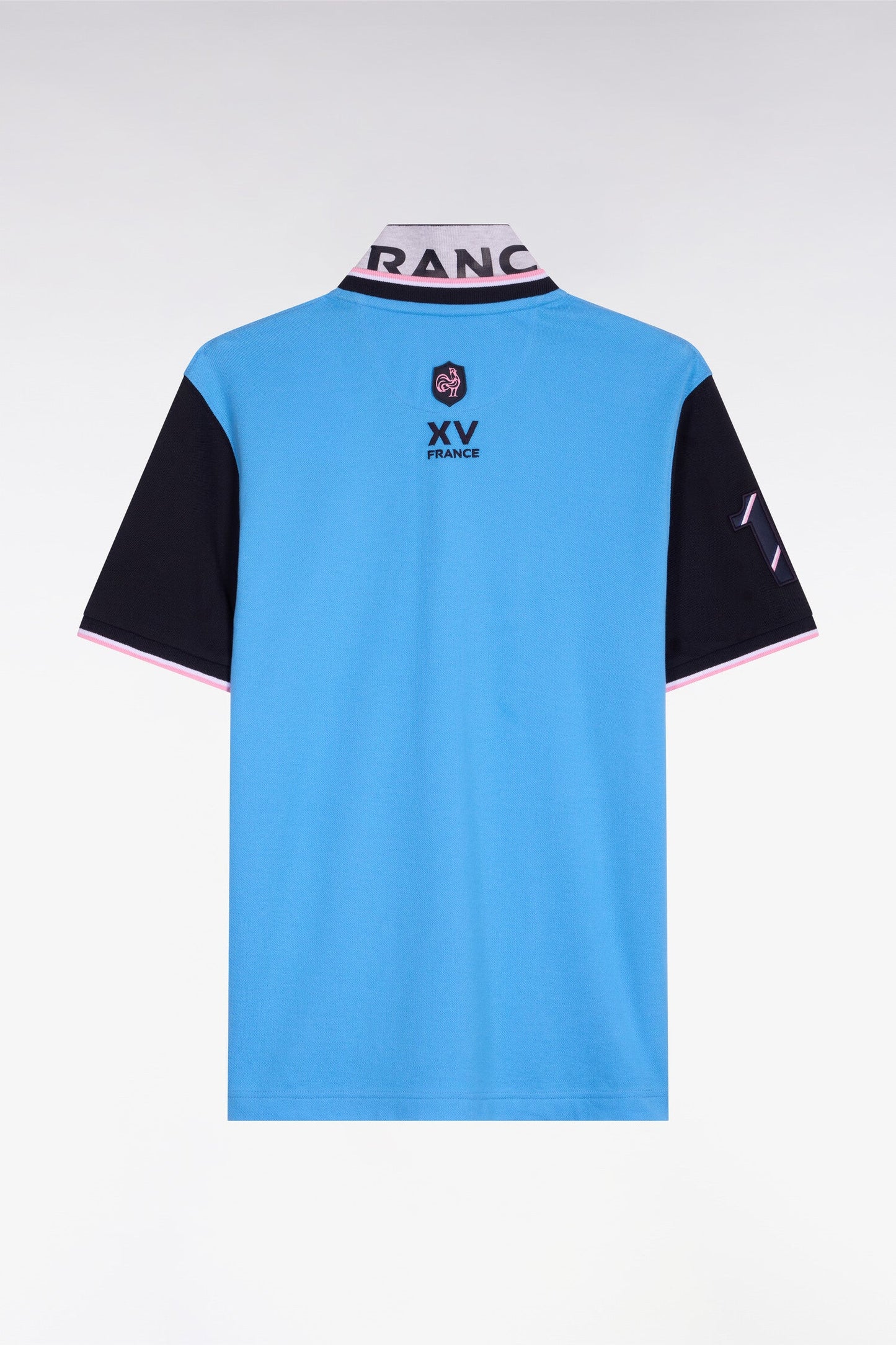 Polo à manches courtes XV de France en piqué coton bleu France