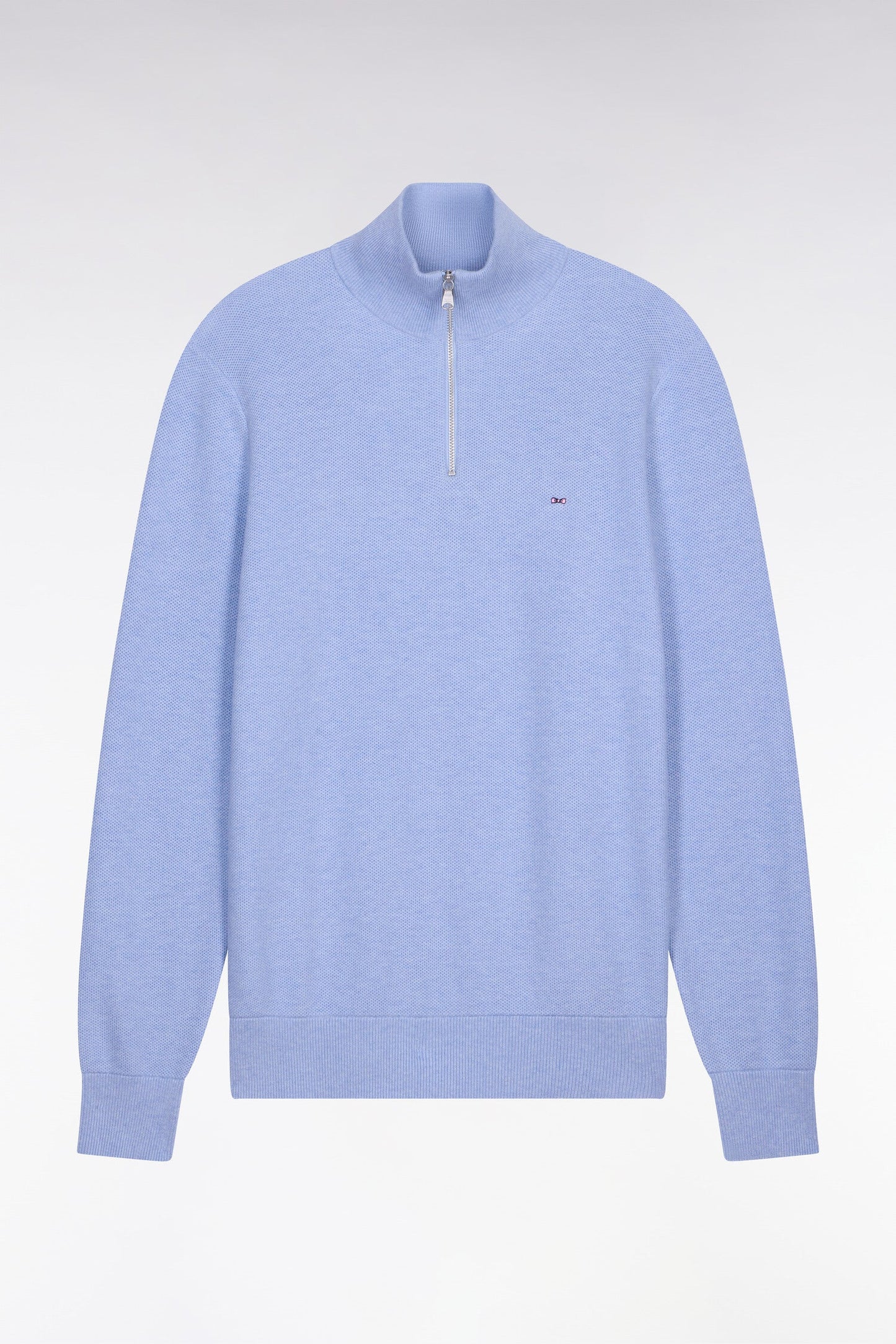 Pull col camionneur en coton ciel