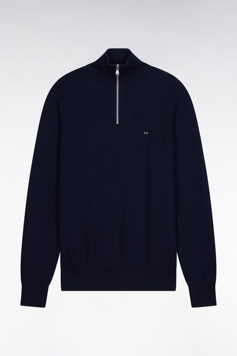 Pull col camionneur en coton marine - Image 2