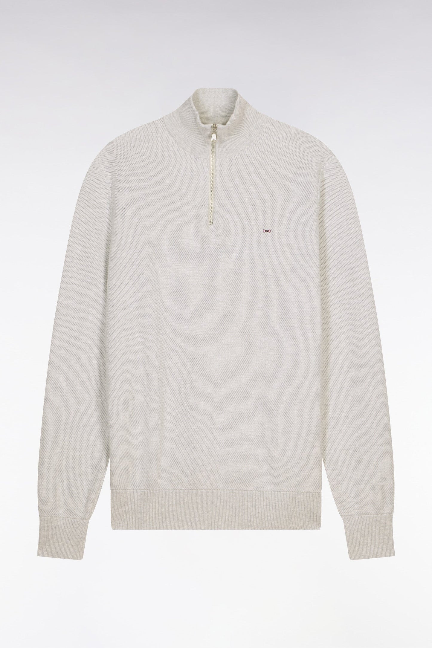 Pull col camionneur en coton gris clair