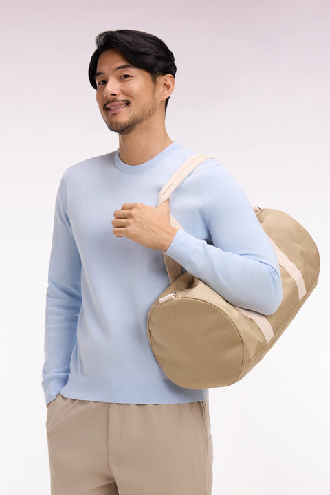 Pull col rond en coton ciel - Image 1