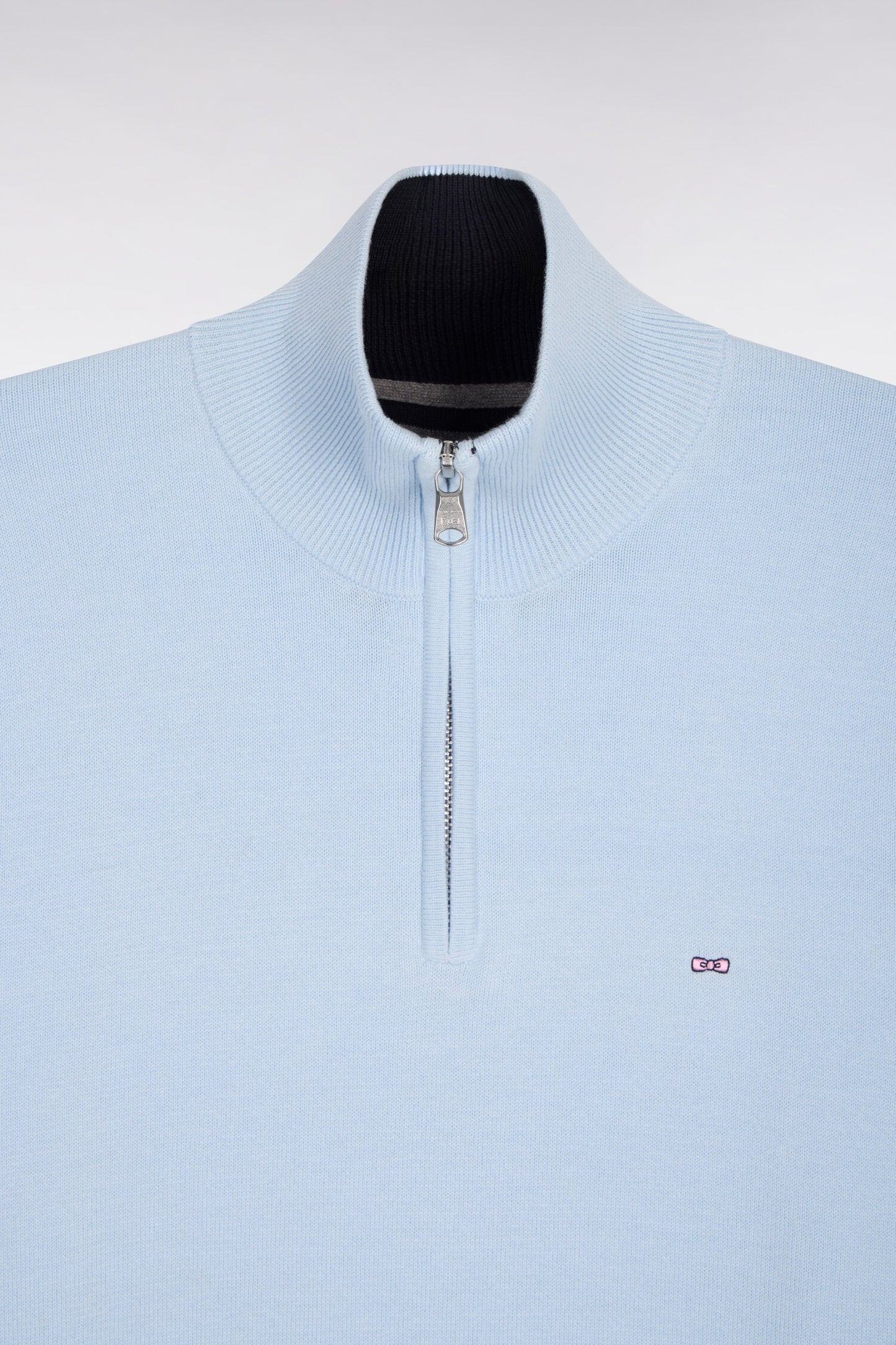 Pull col camionneur en coton ciel