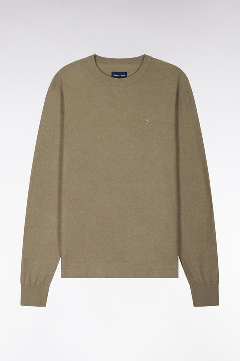 Pull col rond en coton et lyocell mélangés marron - Image 2