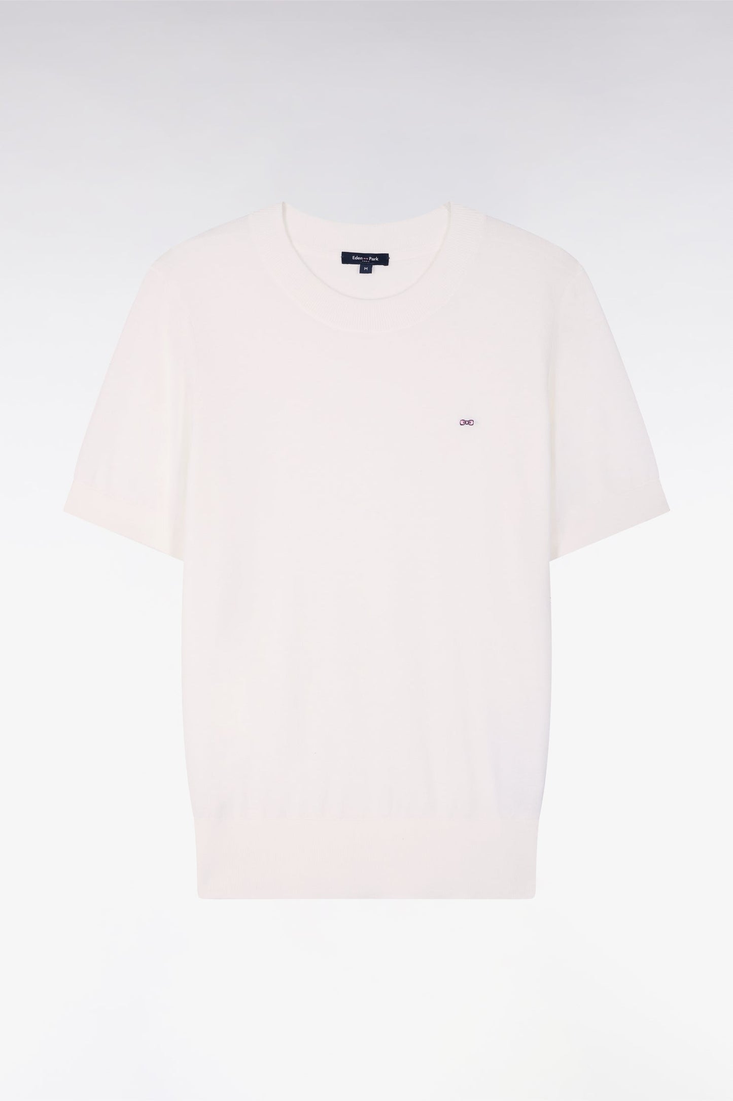 Pull à manches courtes blanc coupe regular
