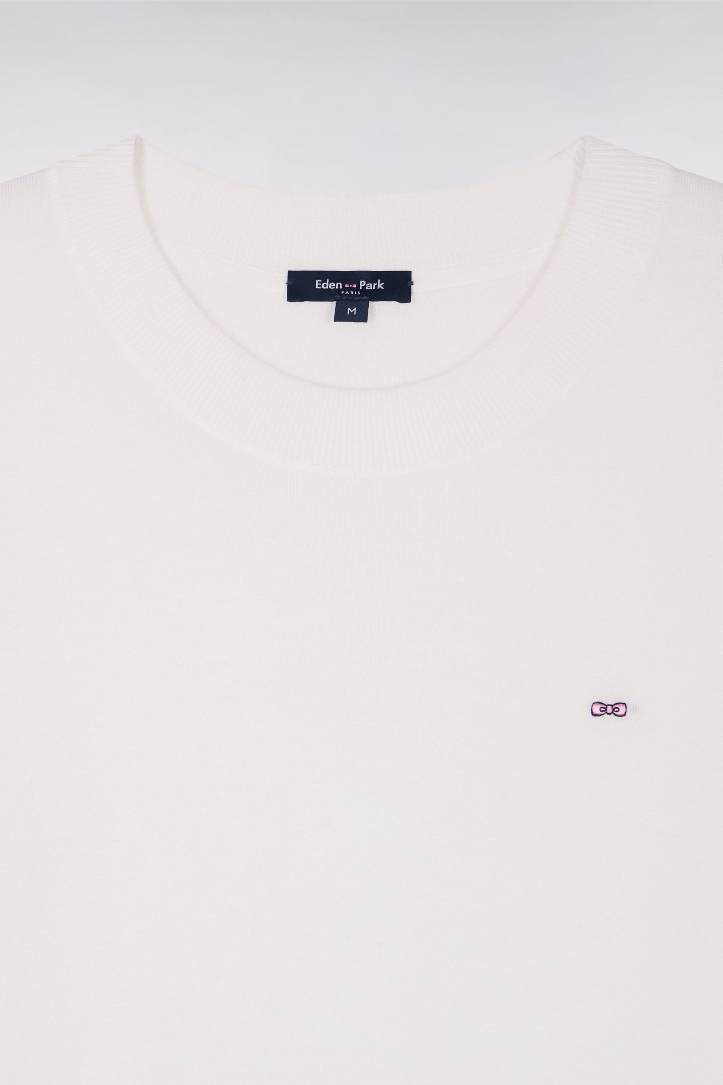 Pull à manches courtes blanc coupe regular