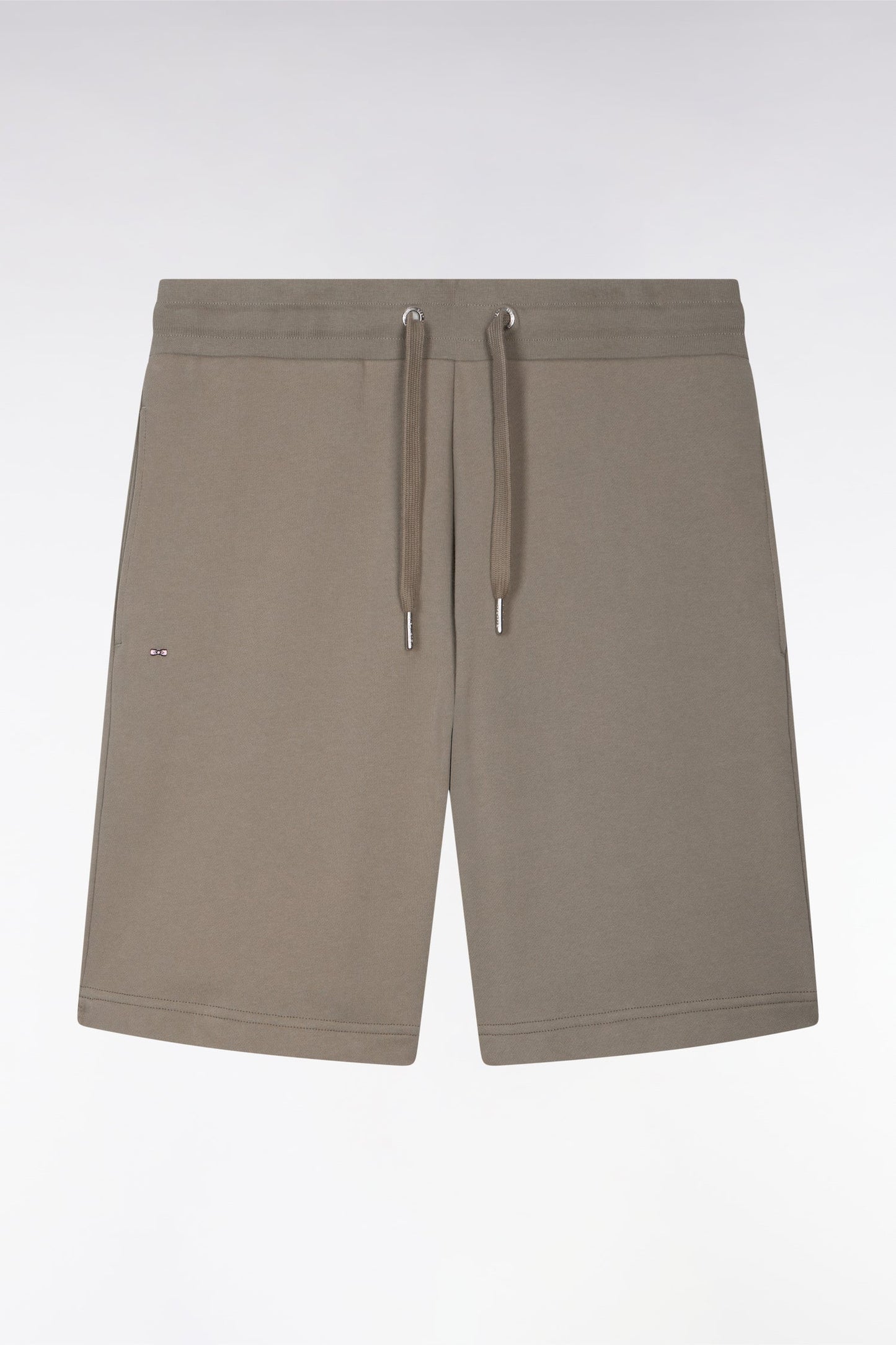 Short en molleton coton kaki