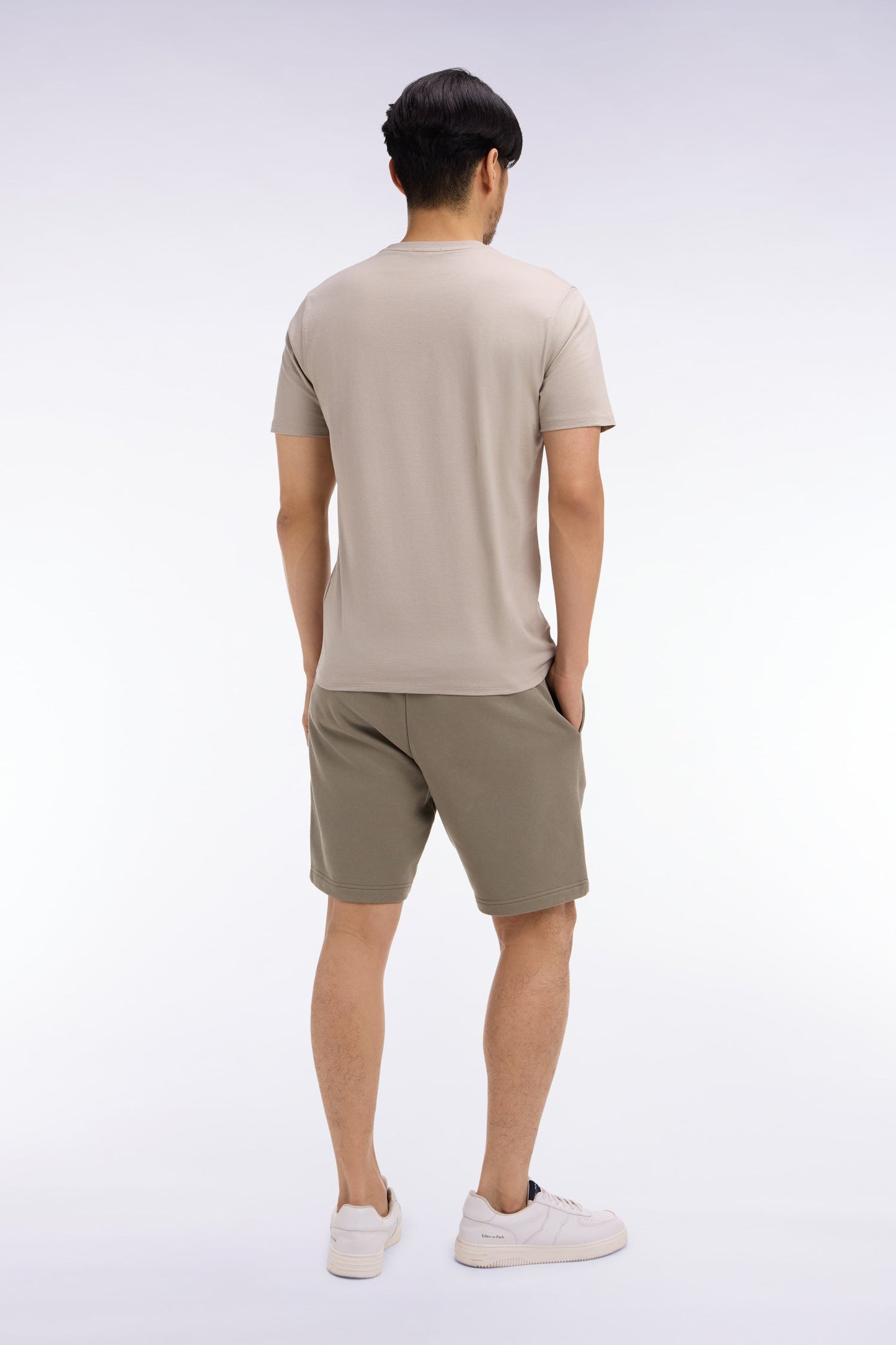 Short en molleton coton kaki