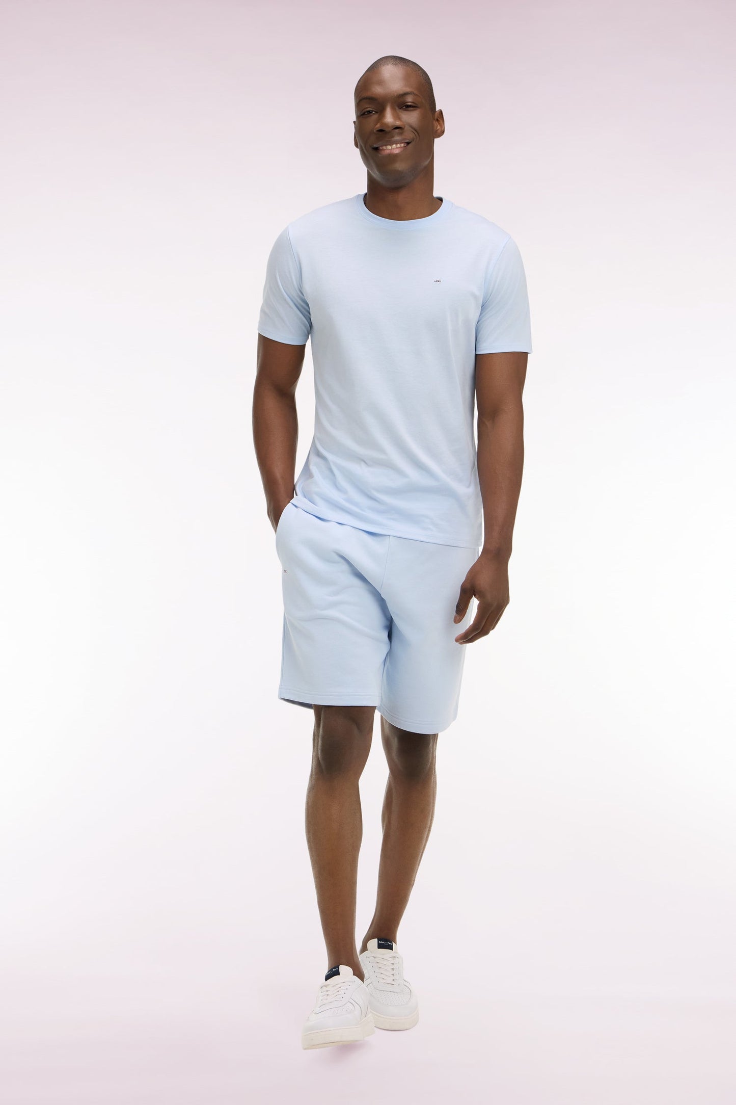 Short en molleton coton ciel