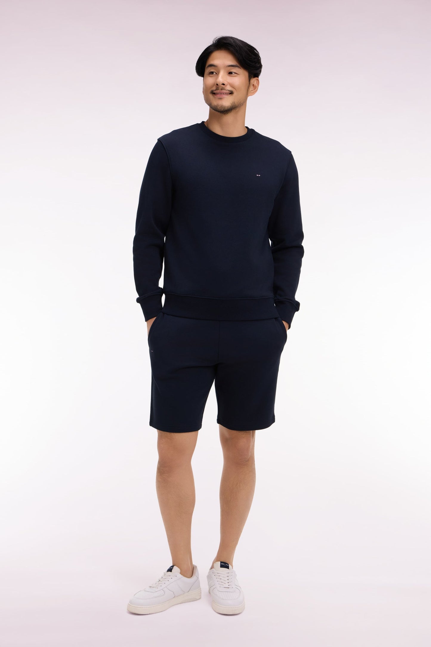 Short en molleton coton marine