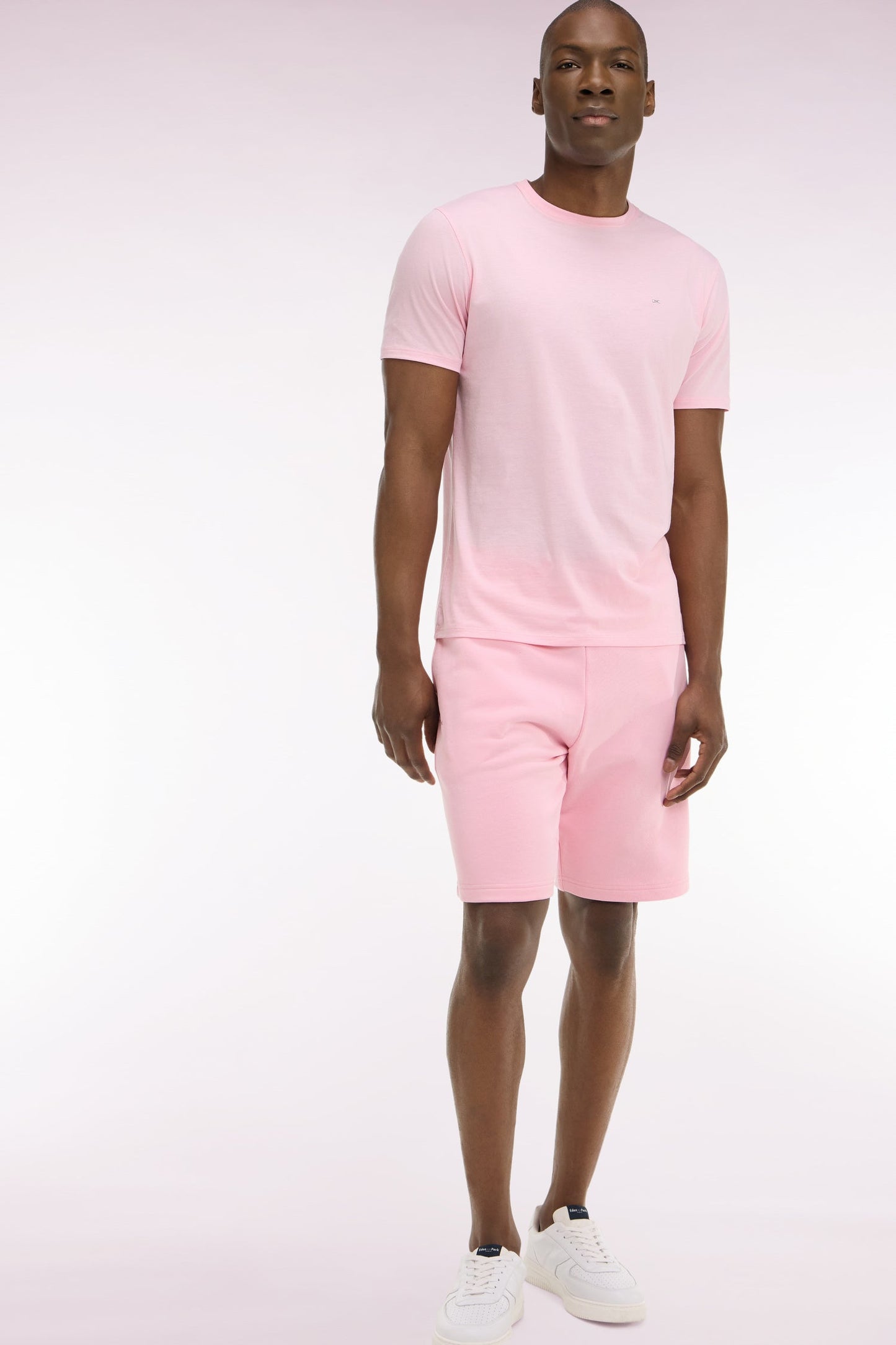 Short en molleton coton rose